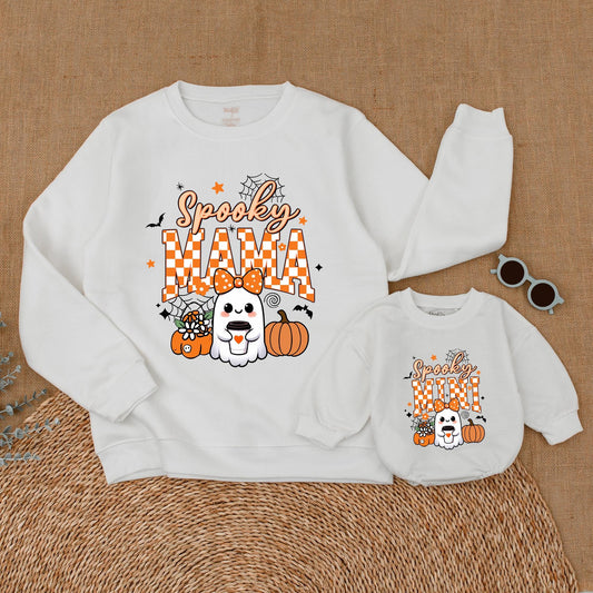 Mama & Mini Spooky Matching Sweatshirts for Halloween Fun