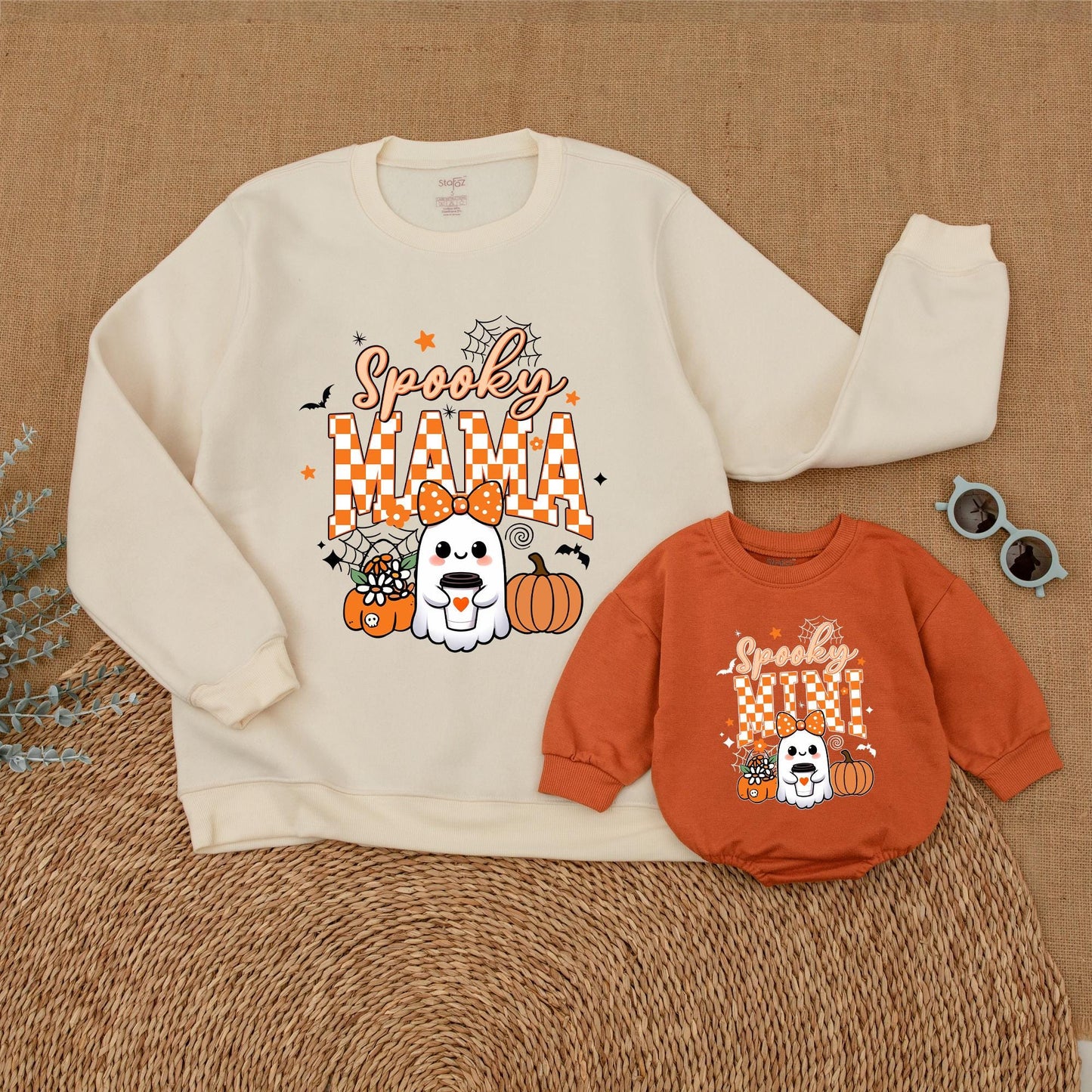 Mama & Mini Spooky Matching Sweatshirts for Halloween Fun
