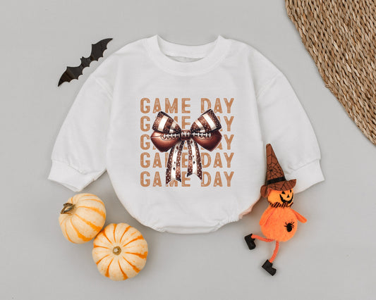 Autumn Football Baby Outfit: Cute Romper & Trendy Bodysuit Ensemble