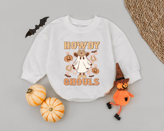 Retro Western Ghost Bodysuit for Baby's First Halloween Outfit
