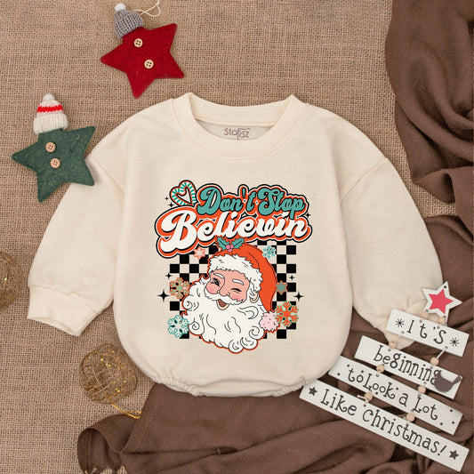 Festive Baby Romper: My First Christmas Long Sleeve Outfit