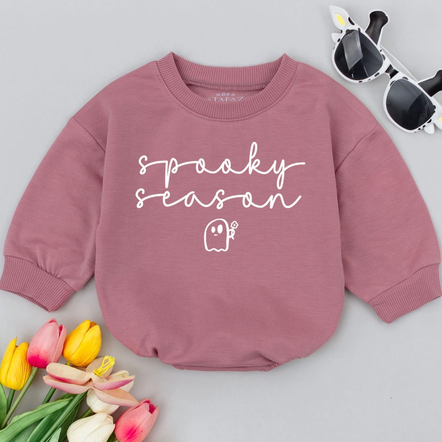Retro Halloween Baby Romper – Cute Fall Outfit for Spooky Season