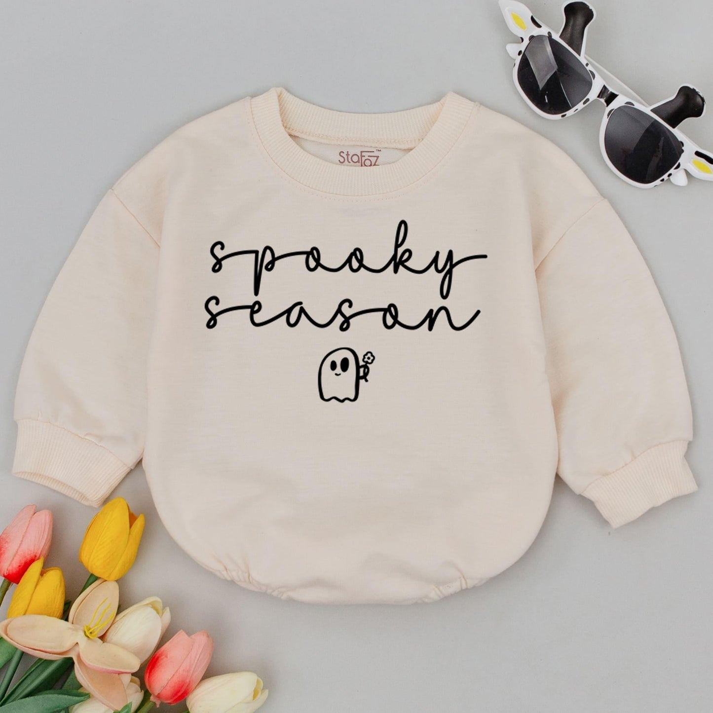 Retro Halloween Baby Romper – Cute Fall Outfit for Spooky Season
