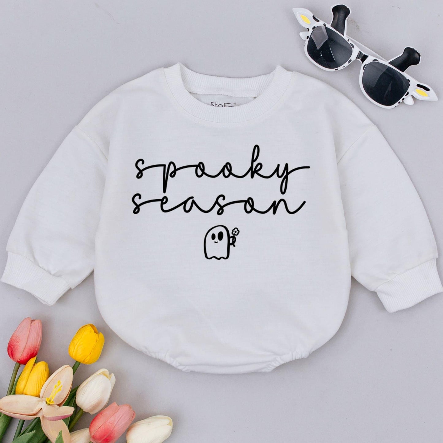 Retro Halloween Baby Romper – Cute Fall Outfit for Spooky Season
