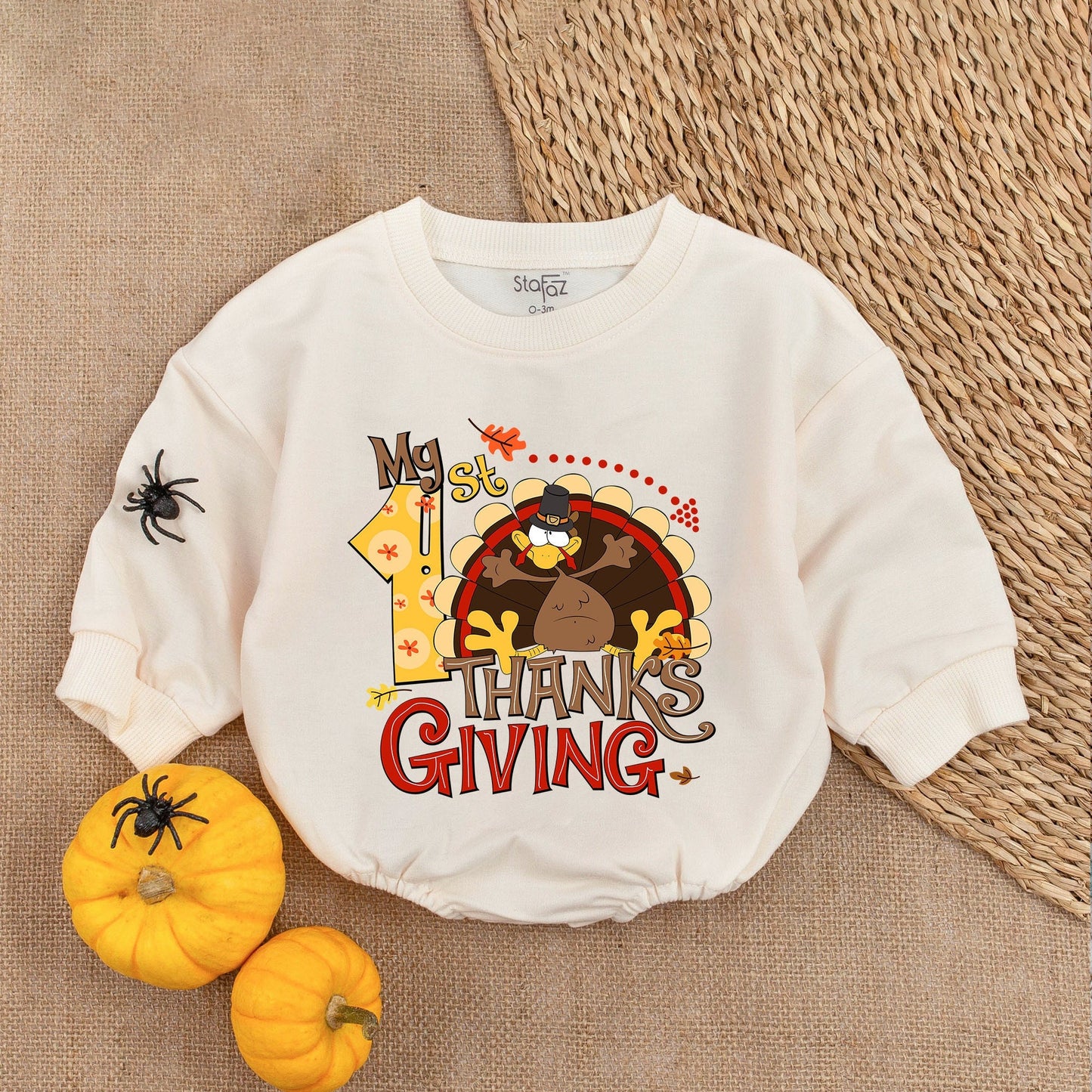 First Thanksgiving Baby Outfit - Little Turkey Romper - Fall Gift