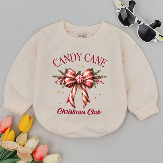 Retro Candy Cane Baby Romper - First Christmas Outfit & Gift