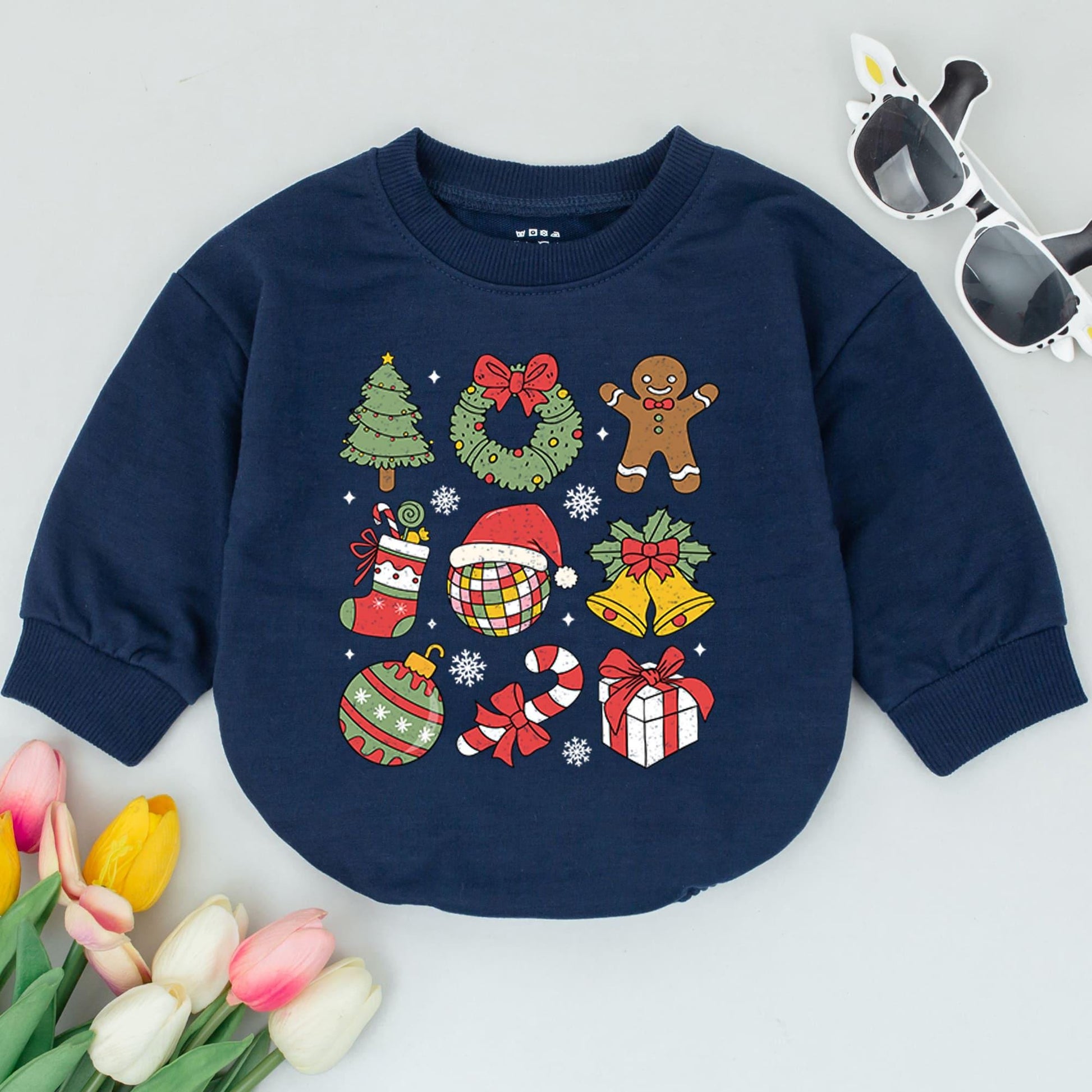 Retro Christmas Baby Romper: Fun 1st Holiday Outfit for Toddlers
