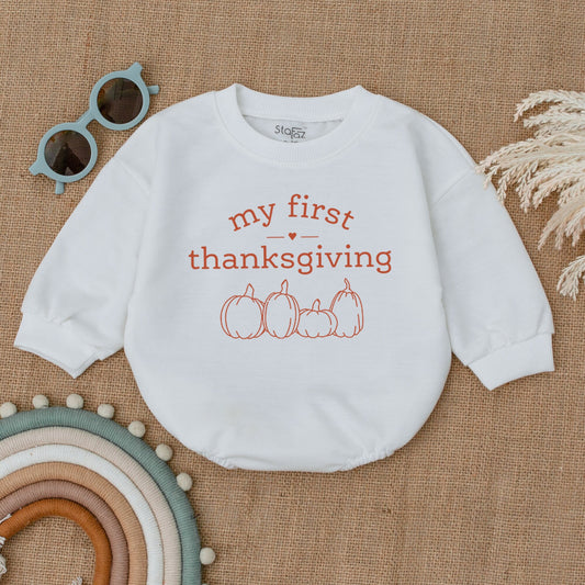 First Thanksgiving Baby Bodysuit – Cute Fall Infant Romper Outfit