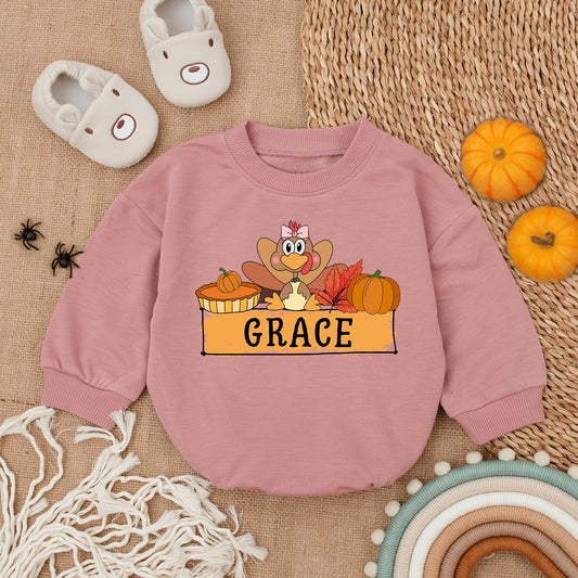 Thanksgiving Baby Romper Outfit – My First Holiday Bubble Suit