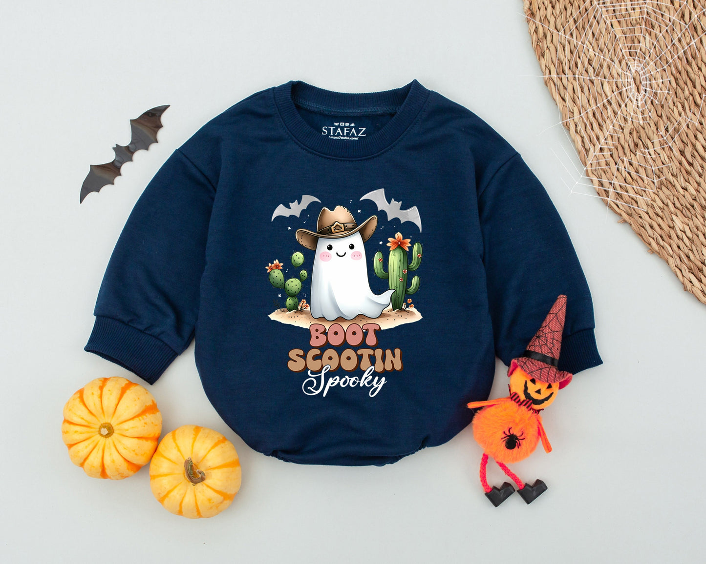 Cowboy Ghost Baby Romper: Cute Western Outift for Halloween Fun