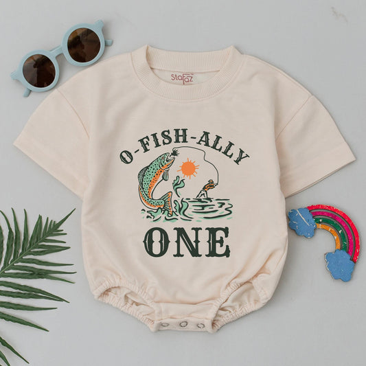 Fishing Birthday Romper - First Birthday Outfit for The Big One