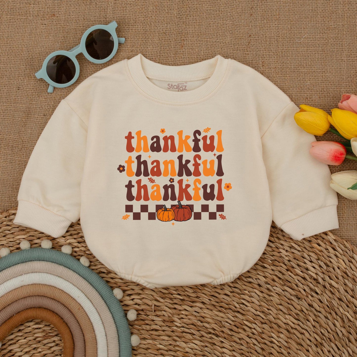 Cozy Pumpkin Romper, My 1st Thanksgiving Outfit, Fall Baby Clothes