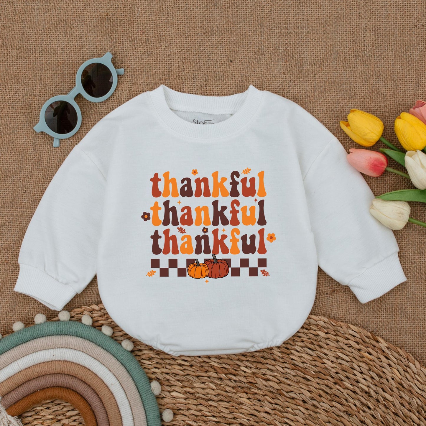 Cozy Pumpkin Romper, My 1st Thanksgiving Outfit, Fall Baby Clothes