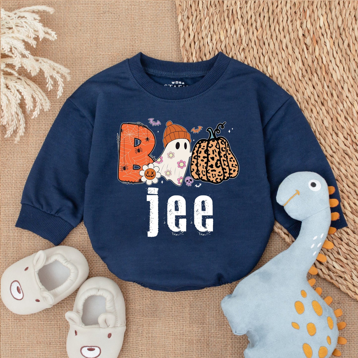 Boo Halloween Baby Girl Bodysuit First Halloween Outfit Spooky Season Pumpkin Costume Romper