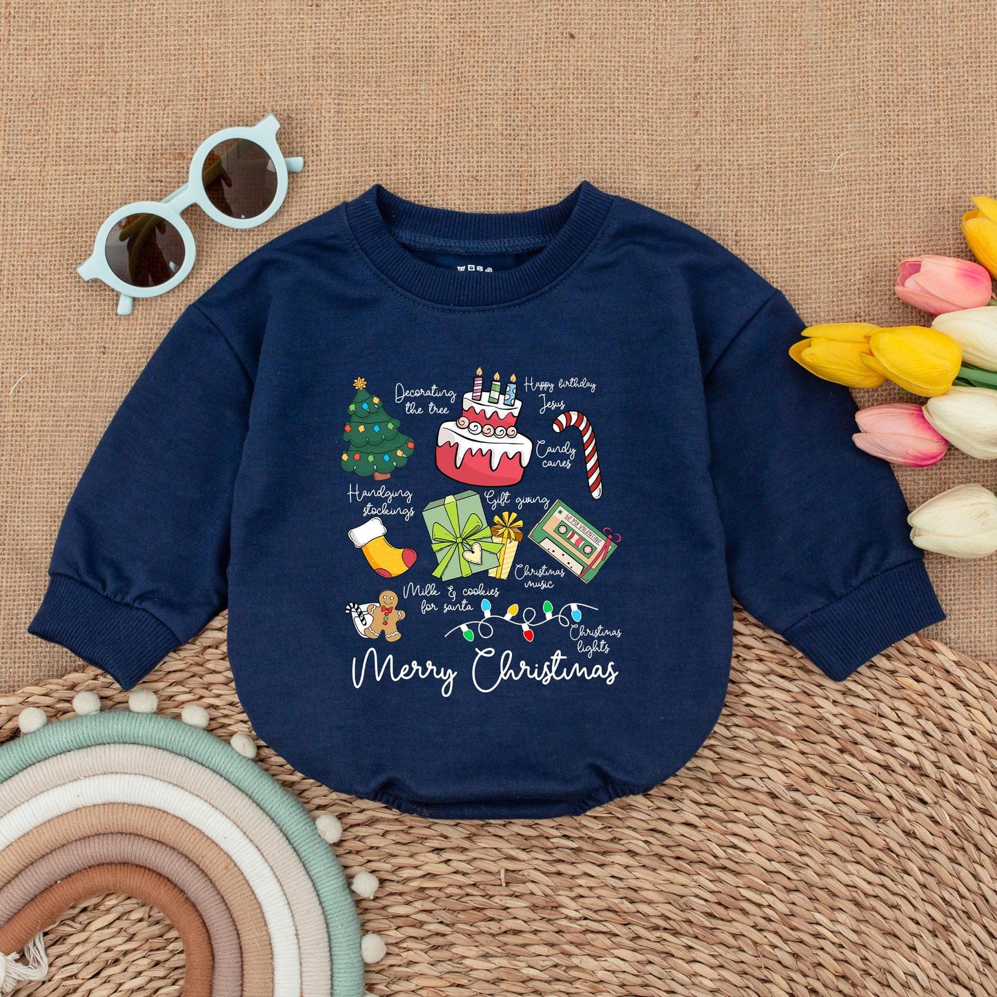 Baby Christmas Bubble Romper – First Holiday Bodysuit Outfit