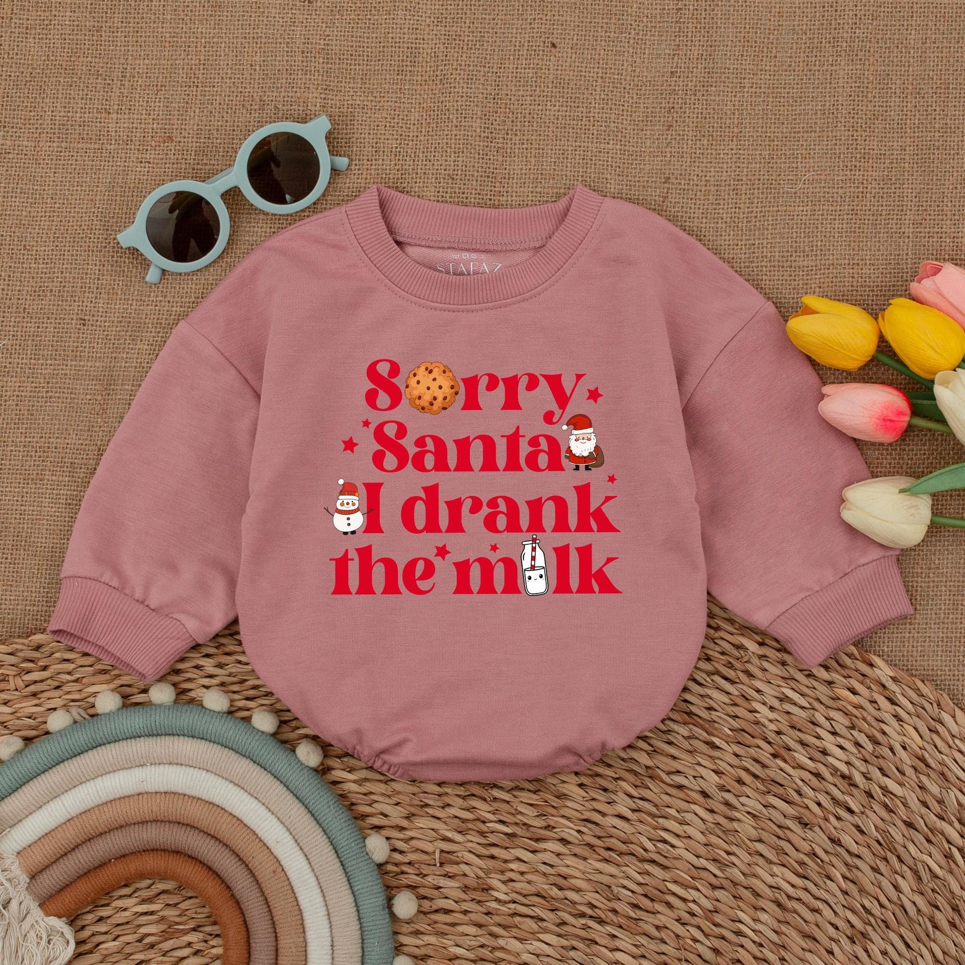 Baby's First Christmas Vintage Santa Romper - Long Sleeve Festive Outfit