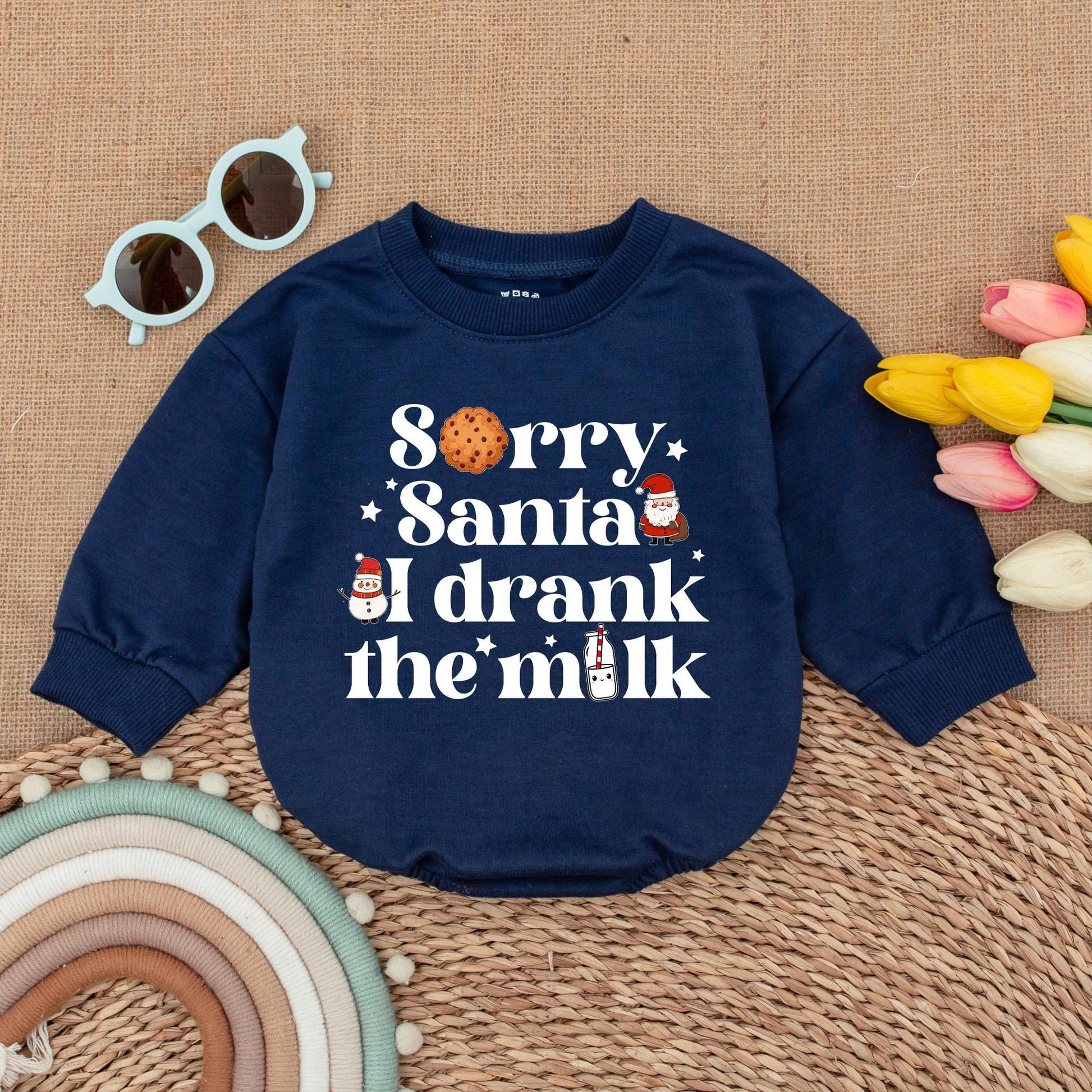 Baby's First Christmas Vintage Santa Romper - Long Sleeve Festive Outfit