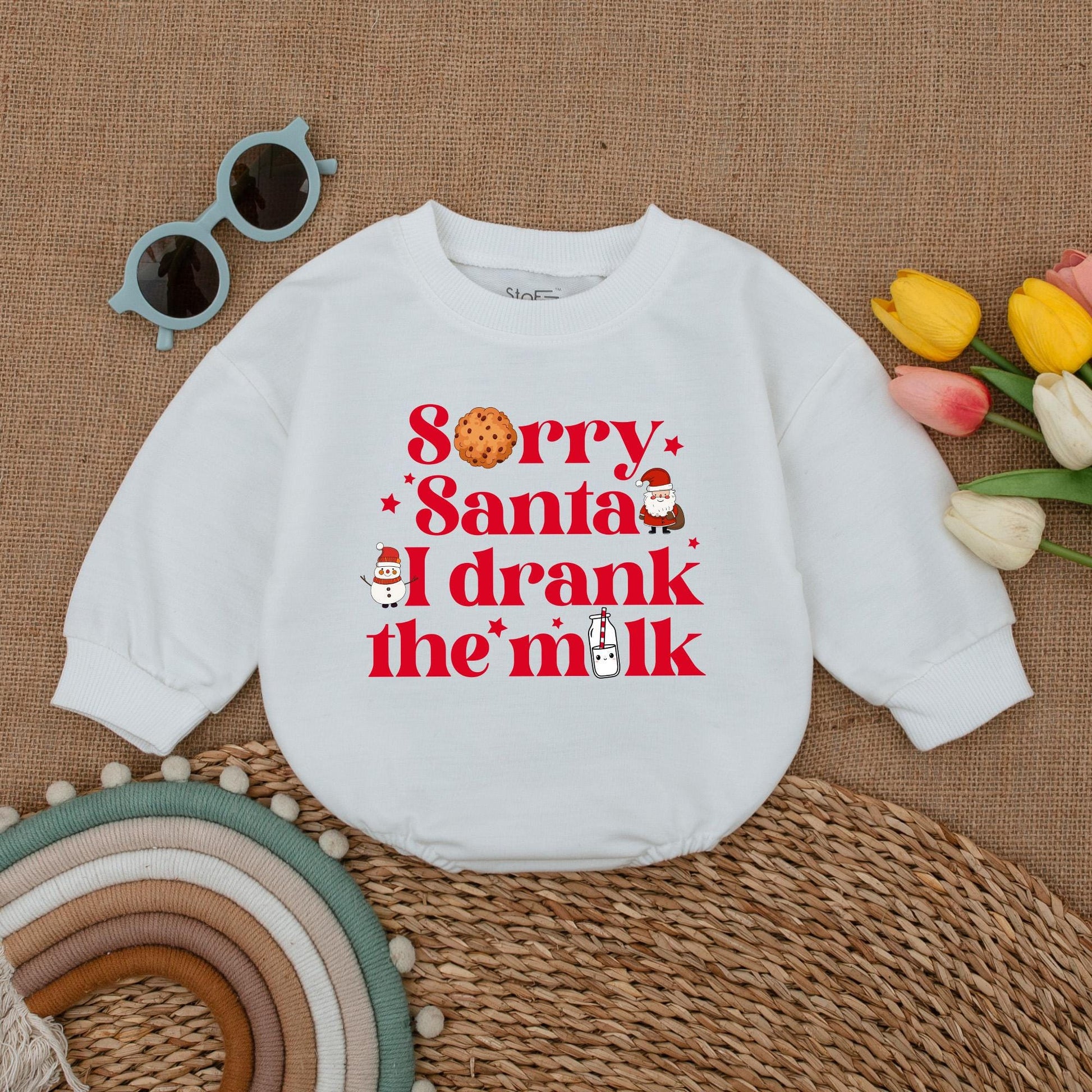 Baby's First Christmas Vintage Santa Romper - Long Sleeve Festive Outfit