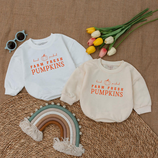Little Pumpkin Fall Romper, Baby Bodysuit for First Thanksgiving