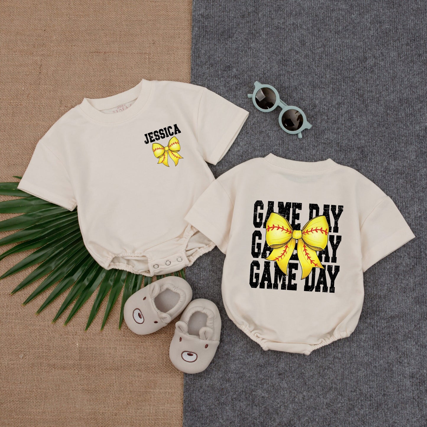 Retro Softball Bubble Romper for Game Day - Baby Shower Gift