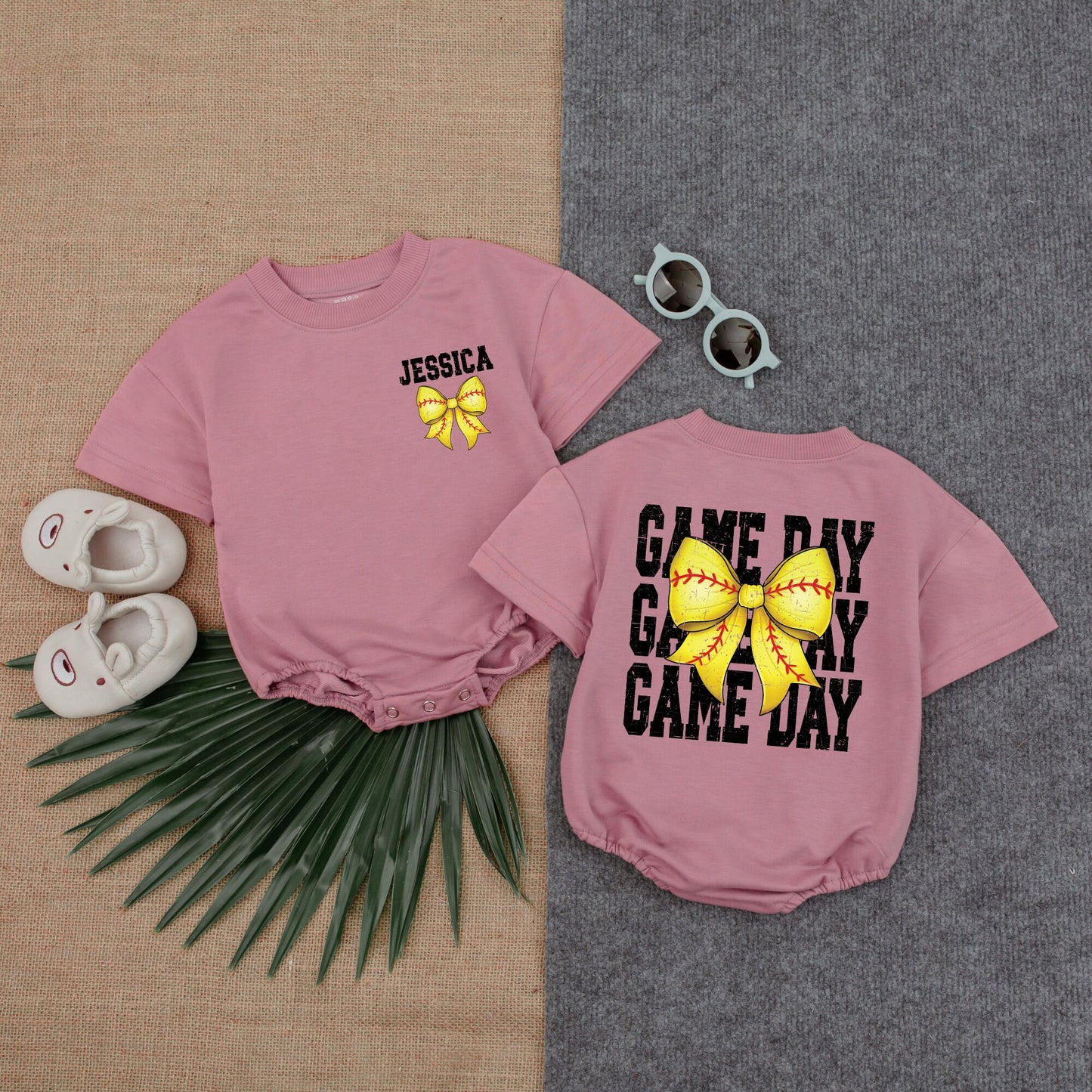 Retro Softball Bubble Romper for Game Day - Baby Shower Gift