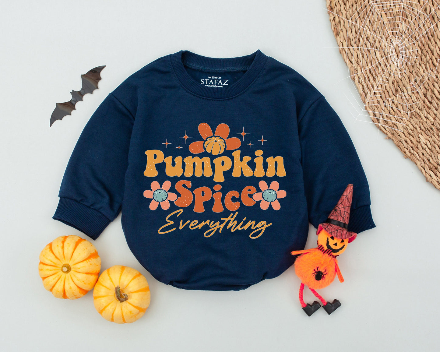 Pumpkin Spice Baby Romper: Fall Outfit for Halloween & Thanksgiving