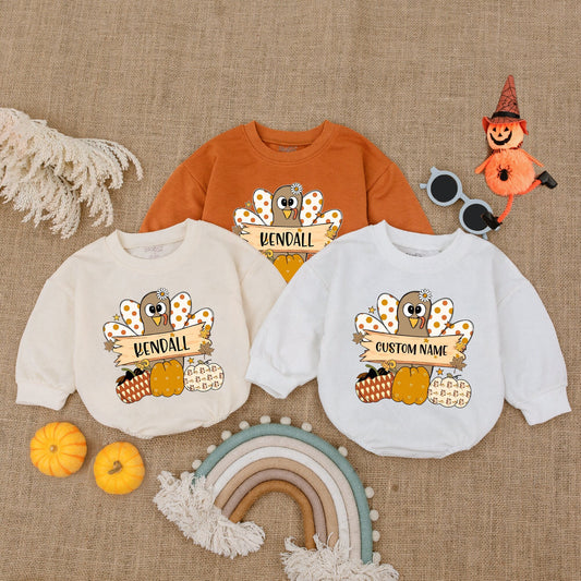 Pumpkin Baby Romper: Custom Thanksgiving Outfit & Baby Shower Gift