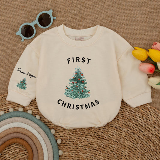 First Christmas Baby Romper | Holiday Bodysuit | Winter Outfit