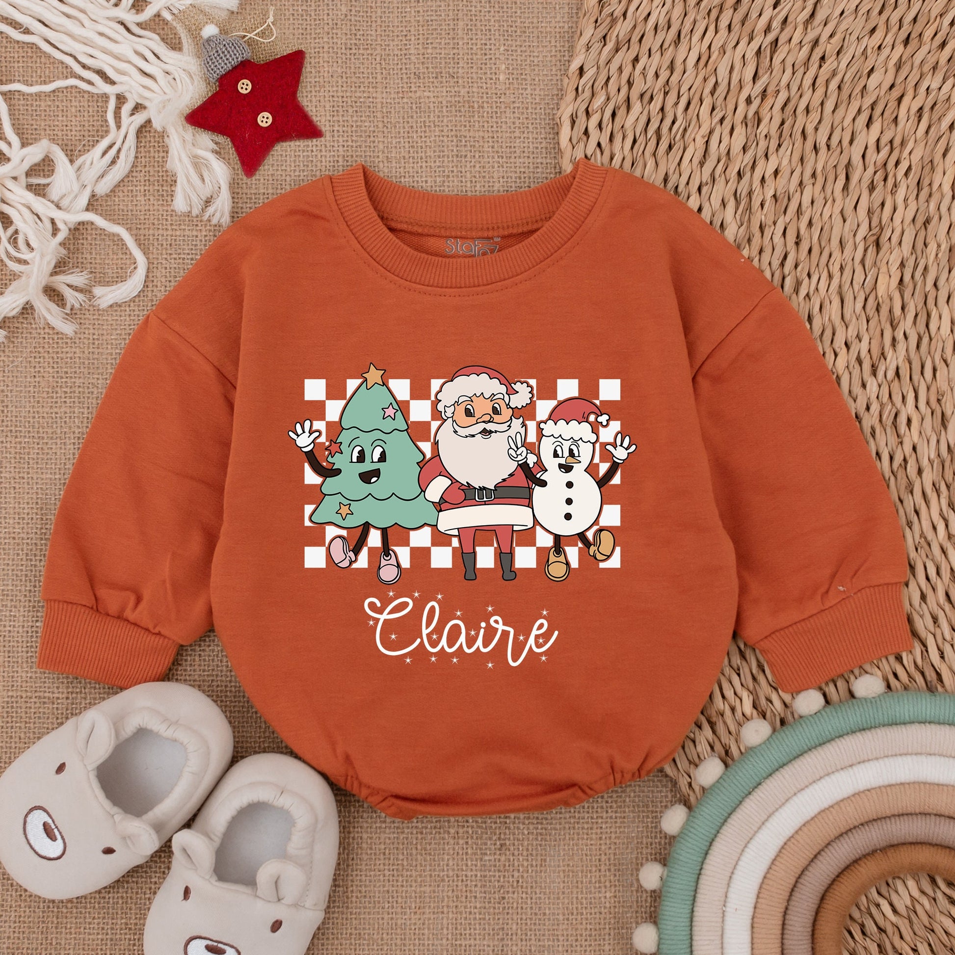Christmas Baby Bubble Romper – Santa Claus Outfit for Girls