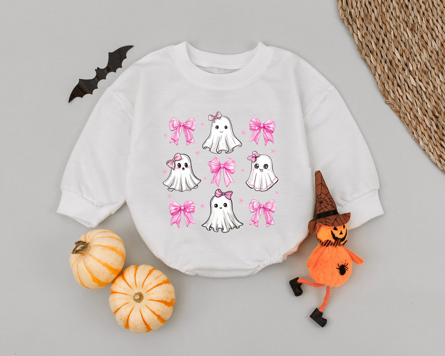 Pink Ghost Baby Romper: First Halloween Outfit & Costume