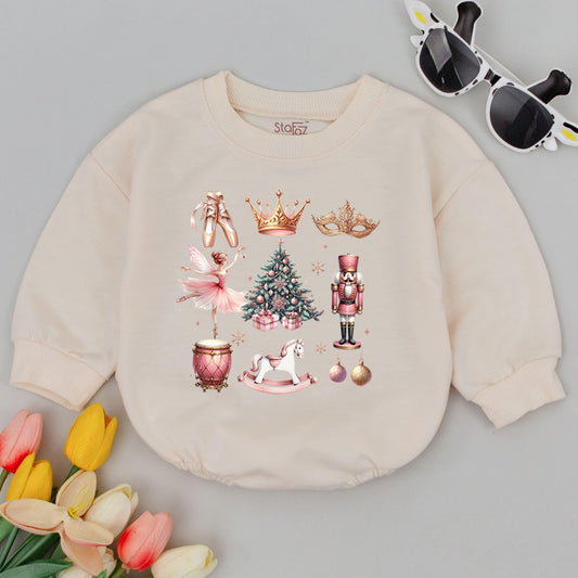 Christmas Coquette Baby Romper: Holiday Outfit for Baby's 1st Xmas