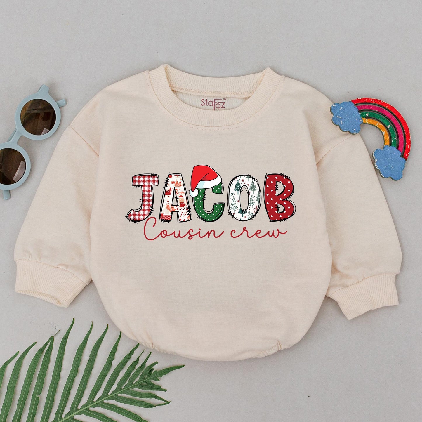 Custom Cousins Christmas Romper: 1st Holiday Baby Outfit Gifts