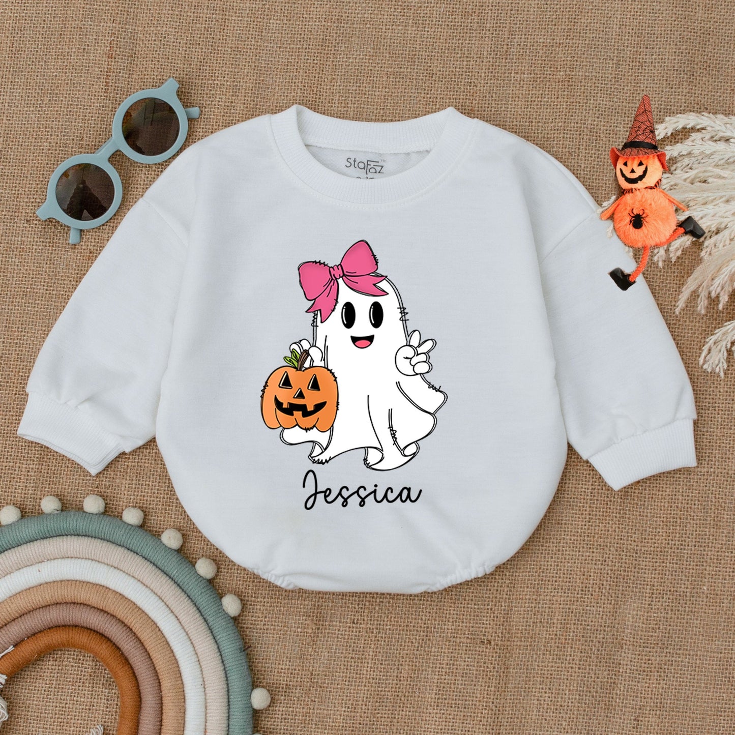 Boo Halloween Bubble Romper for Baby's First Trick or Treat Outfit
