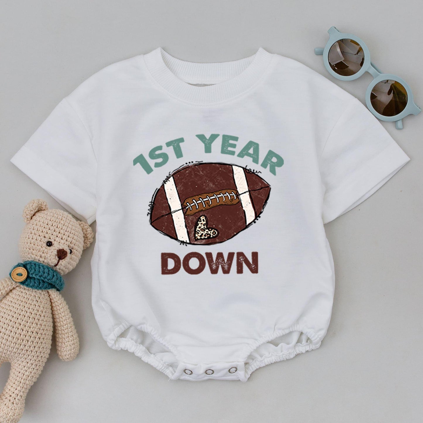 Matching 1st Birthday Football Family Shirts: DADA, MAMA, & 1ST YEAR DOWN Outfit, Sports Birthday Party, Toddler Boy & Girl