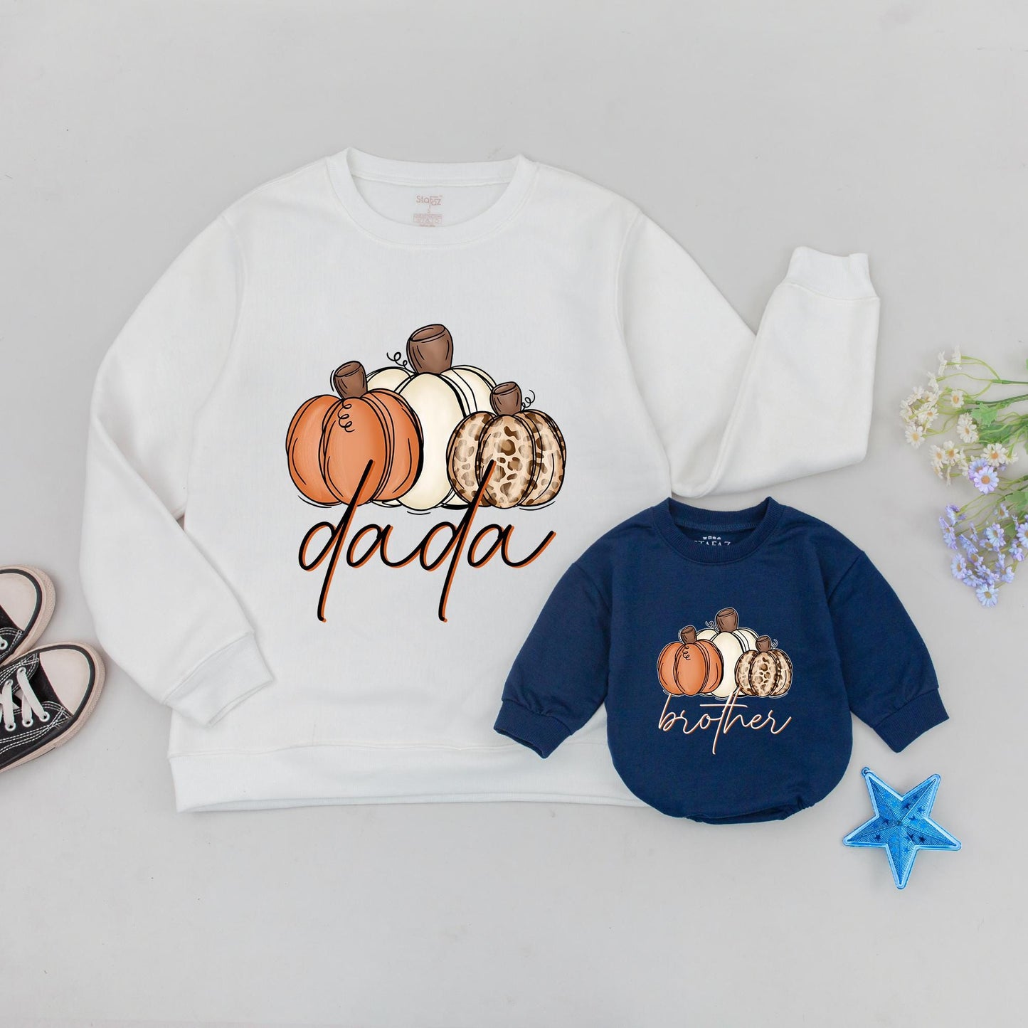 Personalized Name Pumpkin Sweatshirt Mama Mini Matching Fall Gift Retro Pumpkin Season