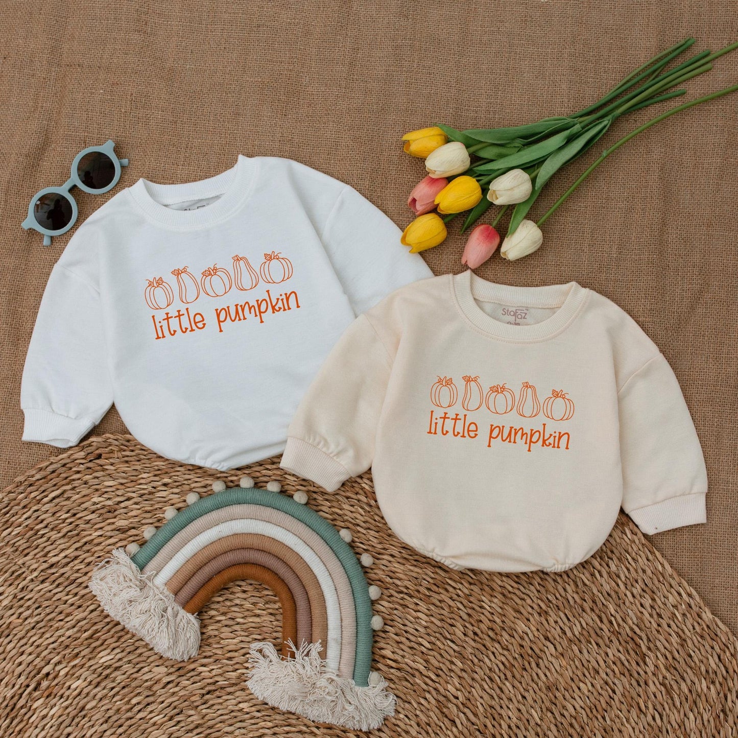 Pumpkin Baby Romper | Thanksgiving Outfit | Fall Bubble Bodysuit
