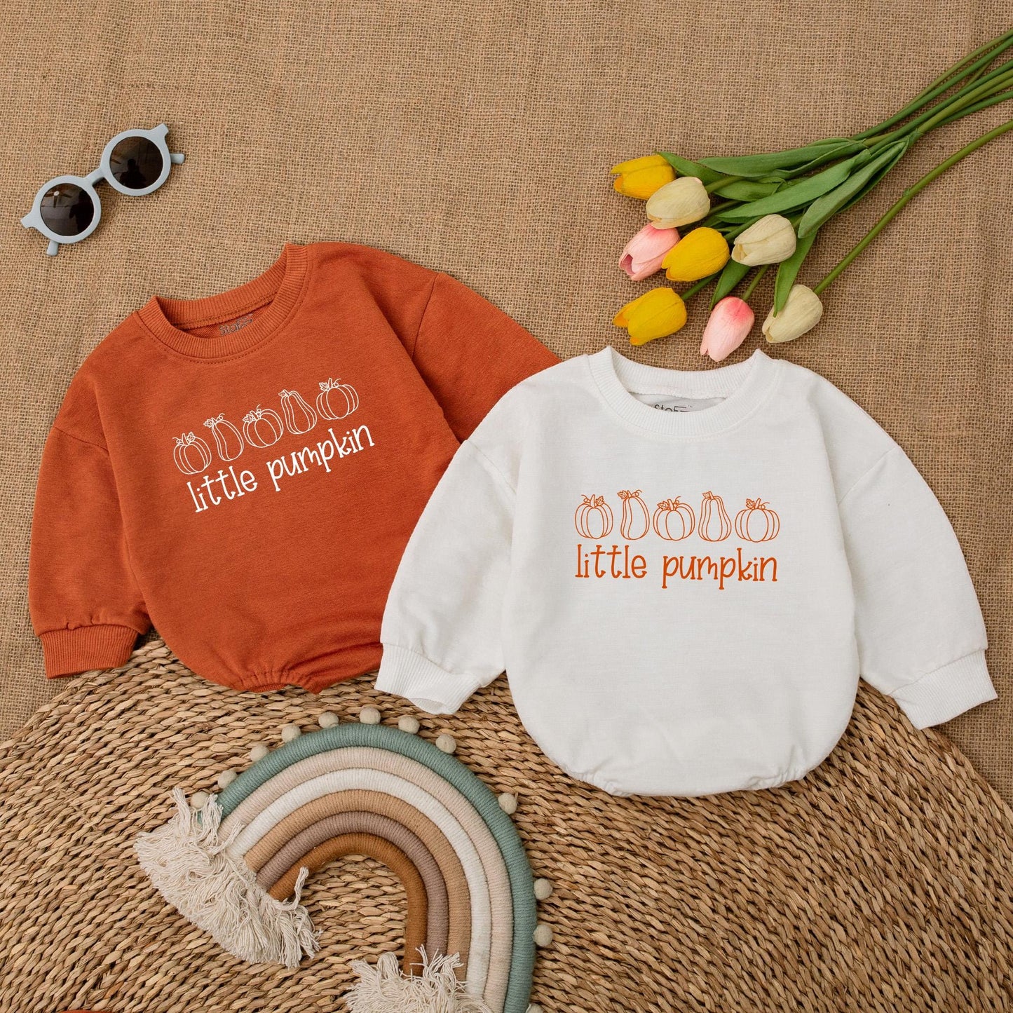 Pumpkin Baby Romper | Thanksgiving Outfit | Fall Bubble Bodysuit