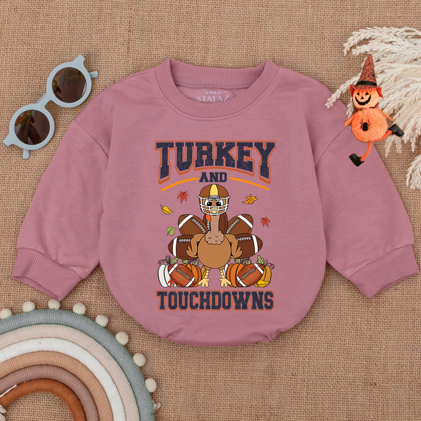 Touchdowns & Turkey Thanksgiving Romper | Fall Baby Outfit