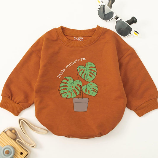 Monstera Baby Romper - Gender Neutral Funny Plant Bodysuit Gift