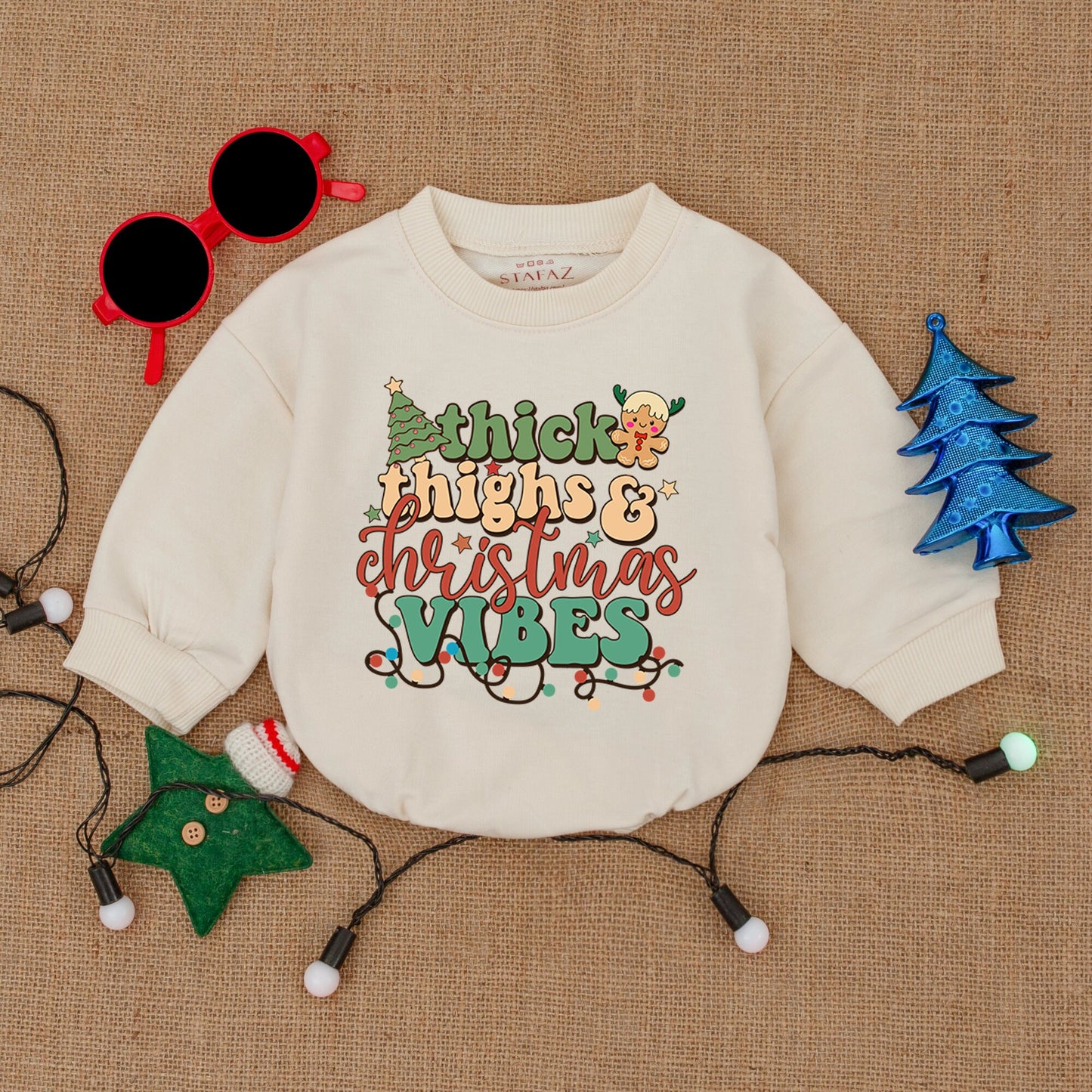 Cozy Christmas Vibes Baby Romper: First Christmas Girl Outfit Gift