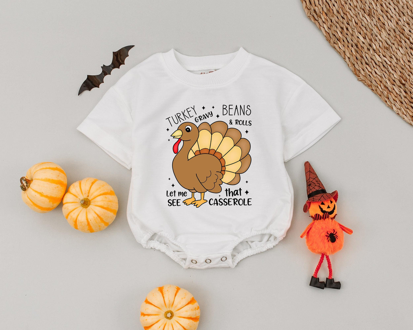 Retro Baby Romper for Thanksgiving | Fall Newborn Outfit & Gift