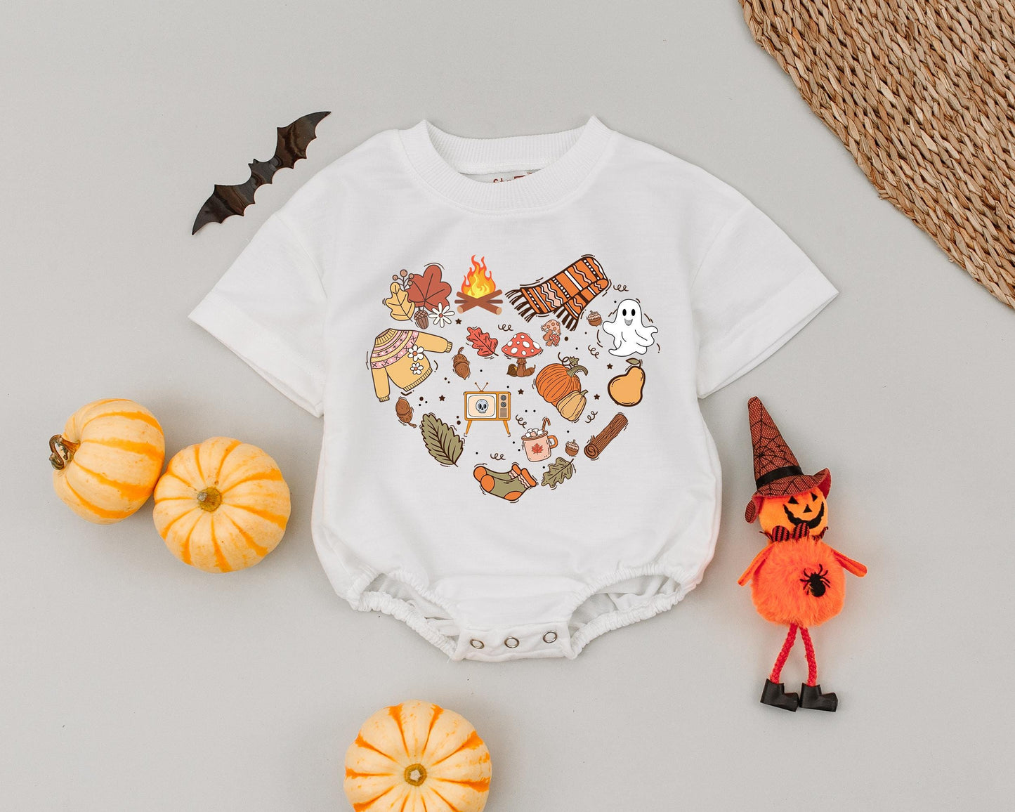 Retro Thanksgiving Baby Romper - Perfect Autumn Baby Shower Gift