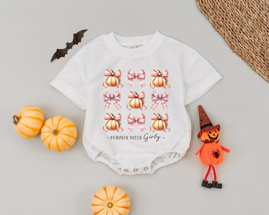 Retro Baby Girl Bubble Romper - Fall Thanksgiving Outfit Gift