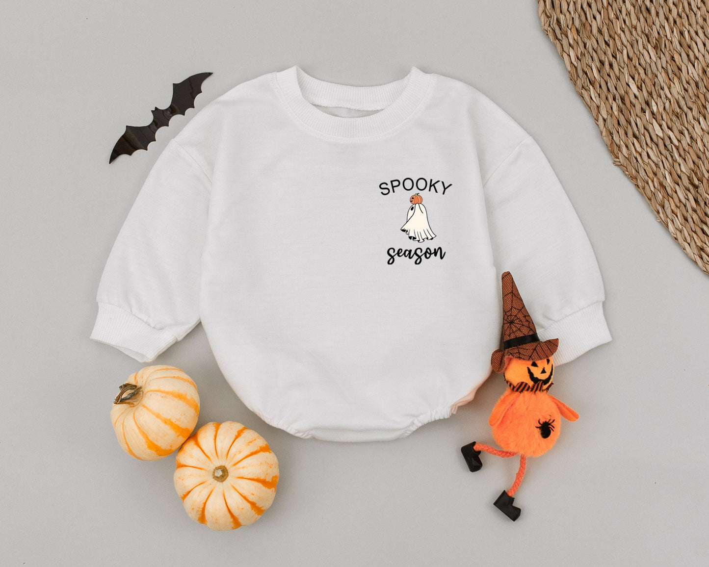 Baby's First Spooky Season: Cute Ghost & Pumpkin Halloween Romper