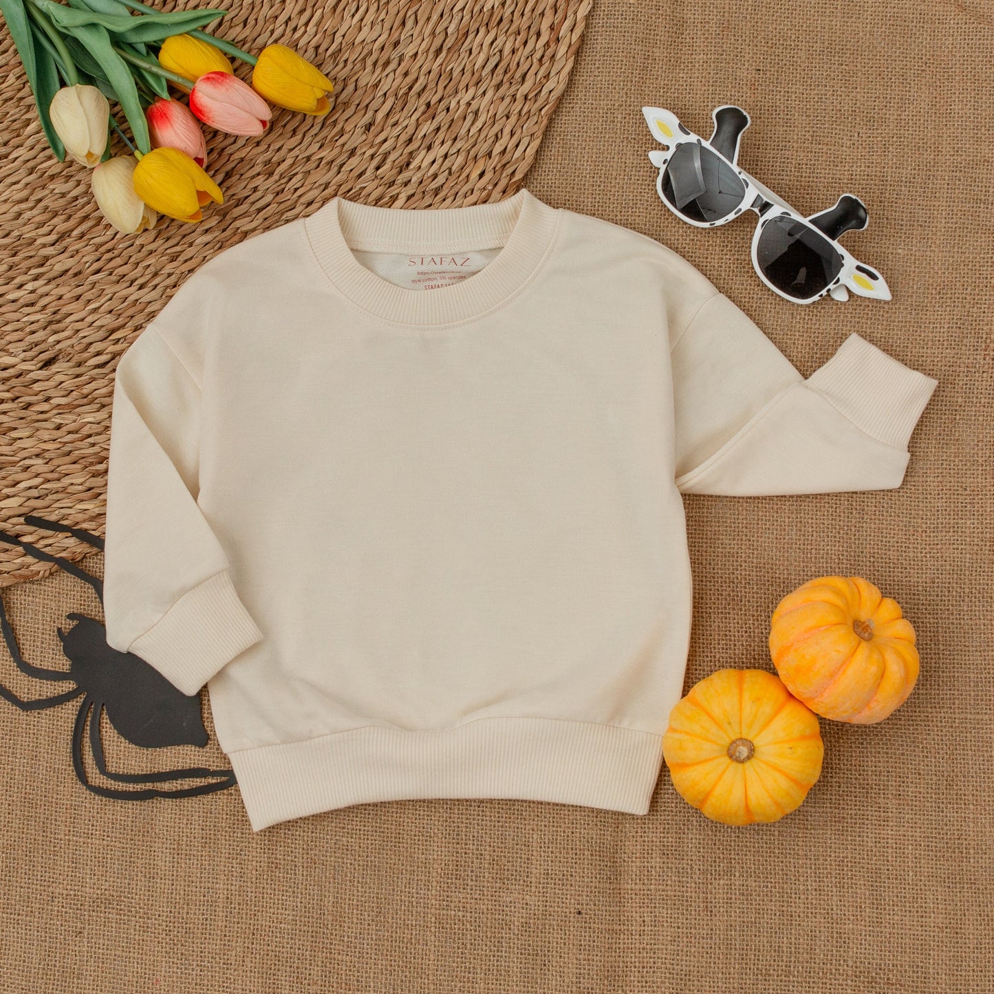 Toddler Thanksgiving Sweatshirt, Cute Fall Outfit Kid, Autumn Pumpkin Spice Clothes, 2T Label Inside Back Neck Minimalist Design, Baby Shower Gift 139