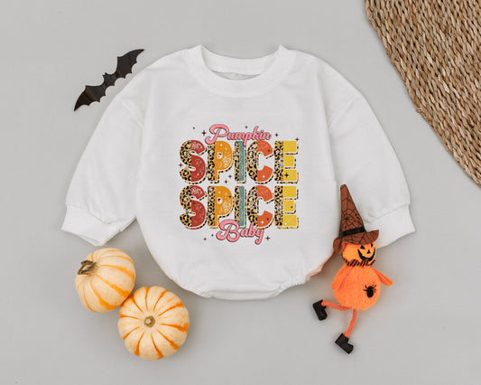 Cozy Pumpkin Spice Romper - Perfect Fall & Thanksgiving Baby Outfit