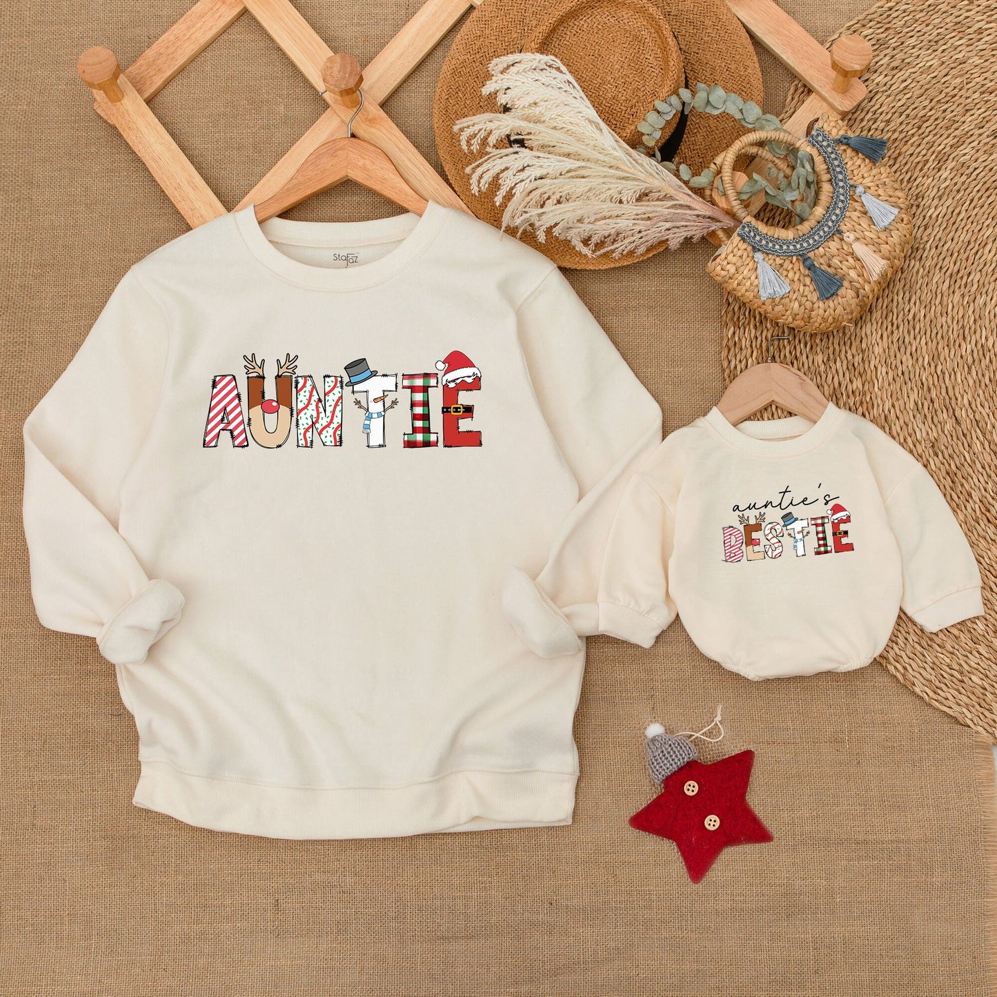 Auntie & Me Matching Sweaters: Nephew & Niece Cozy Baby Outfit