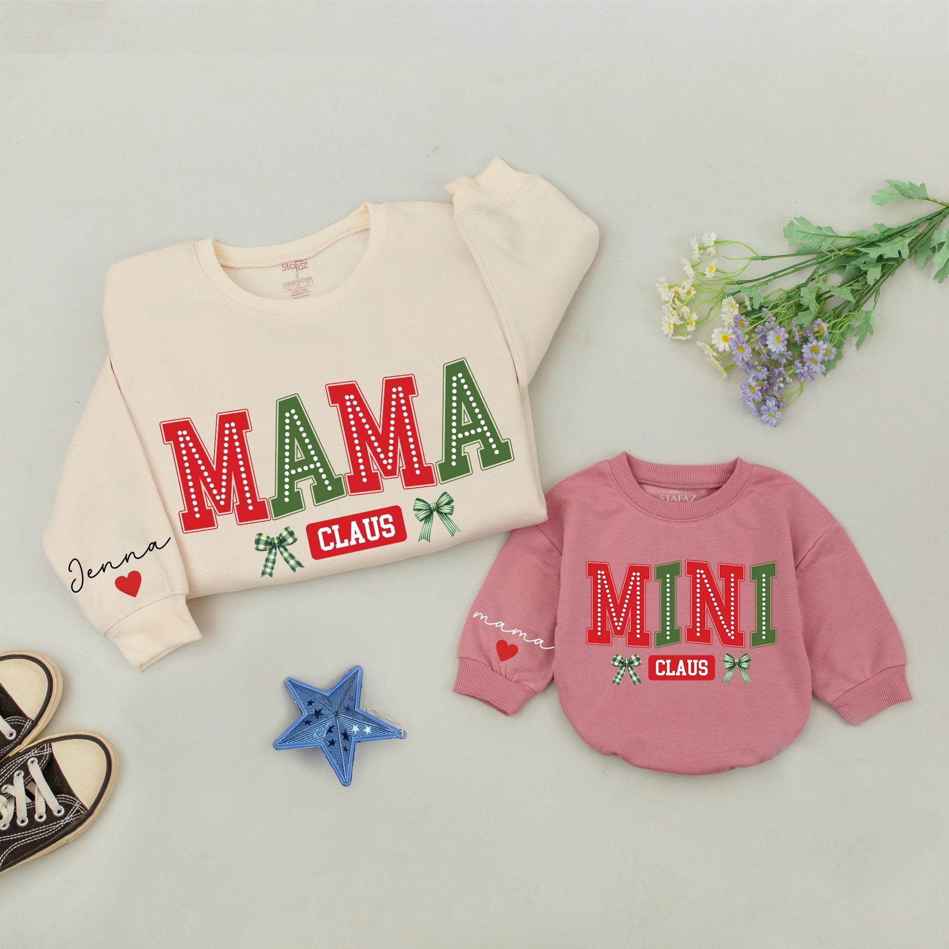 Mama & Mini Matching Christmas Sweaters, Family Holiday Outfits