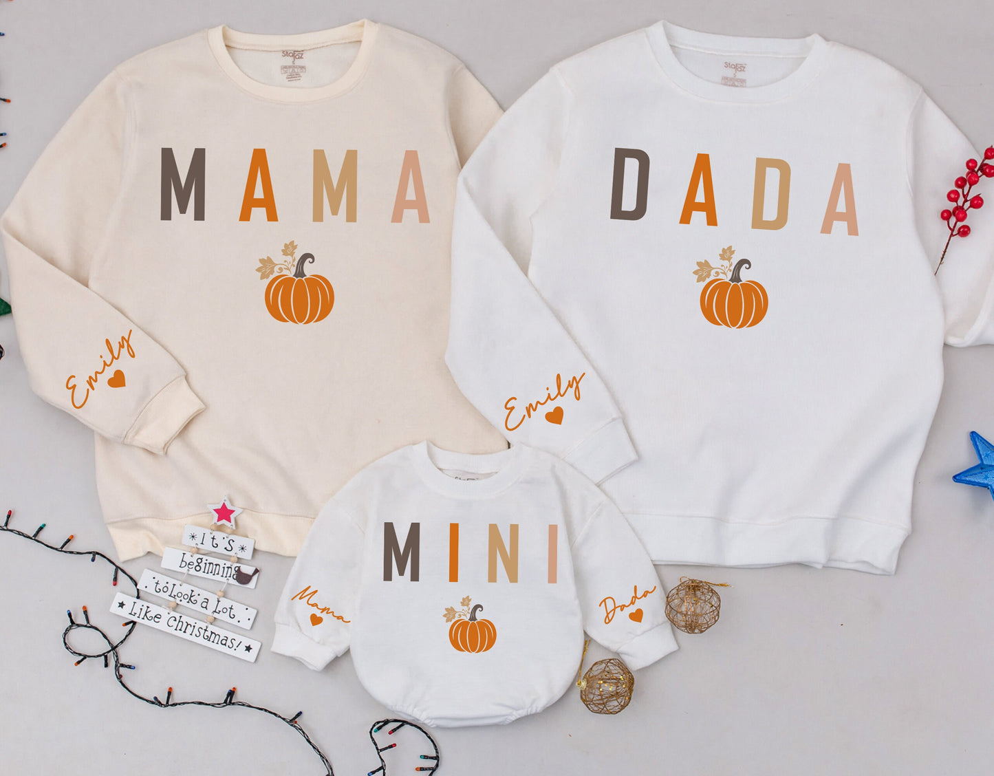 Fall Matching Sweatshirts: Mommy and Me, Personalized Thanksgiving Outfit