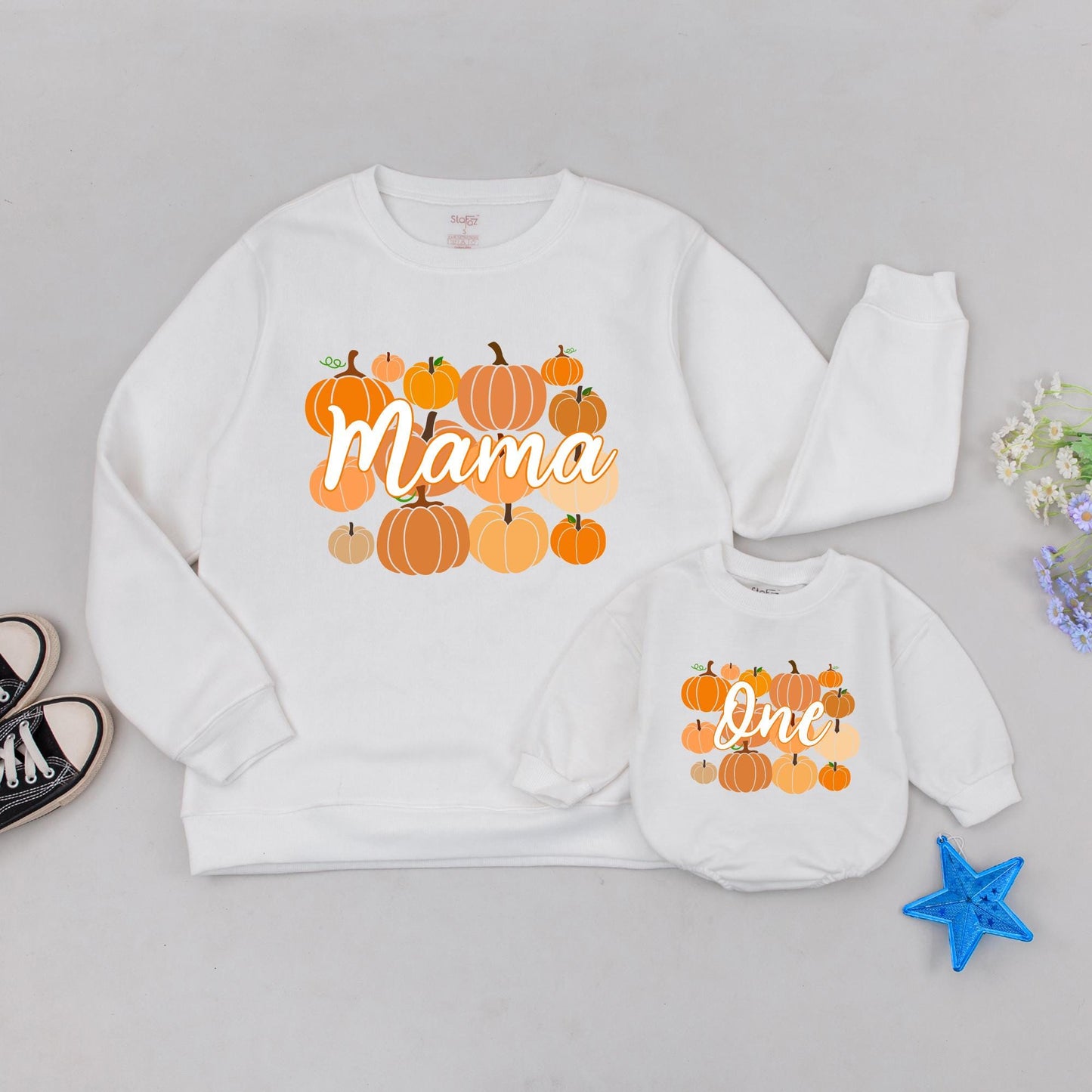 Personalized Pumpkin Sweatshirts: Matching Mommy & Me Thanksgiving Outfit